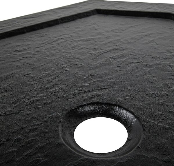 BPS-koupelny Pětiúhelníková akrylátová sprchová vanička RAVE BL 90x90 černá