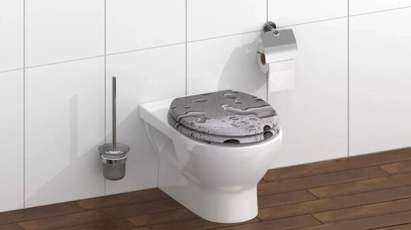 WC sedátko Schütte GREY STEEL | MDF, bez Soft Close