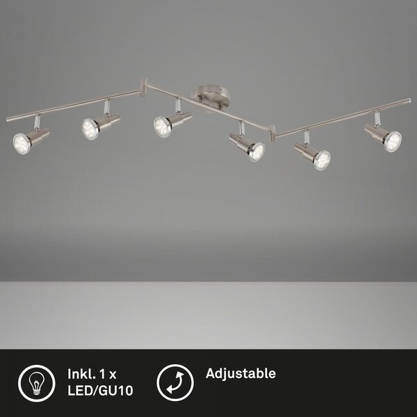 BRILO 2991-062B Bodové svítidlo 120 cm 6xGU10 18W 1500lm matný nikl - BRILO
