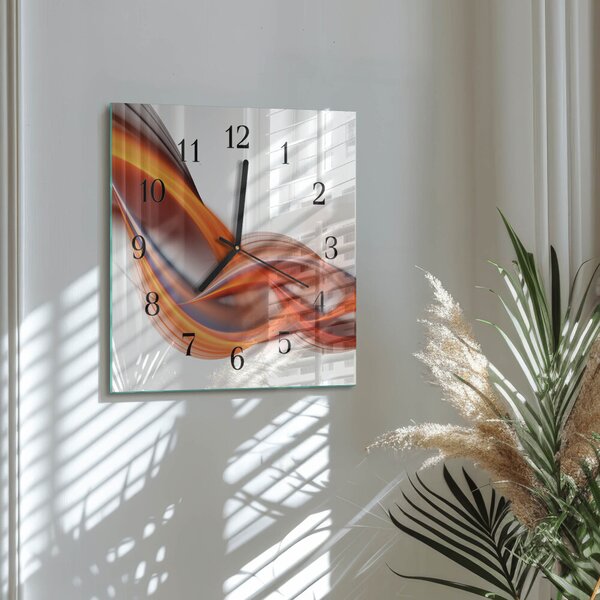Skleněné hodiny na stěnu Abstraktní kouř zskc-30x30-00174245