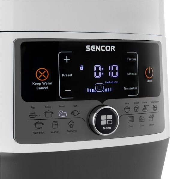Sencor - Multifunkční elektrický tlakový hrnec 5,5 l 1000W/230V bílá/černá
