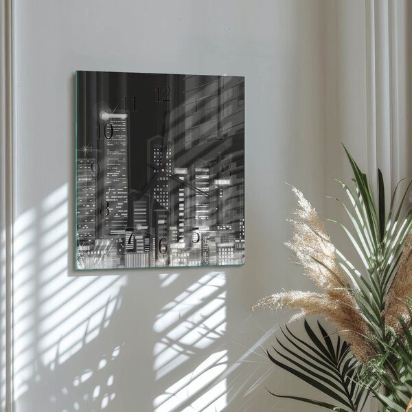 Skleněné hodiny na stěnu Horizont zskc-30x30-00174259