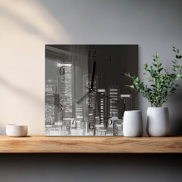 Skleněné hodiny na stěnu Horizont zskc-30x30-00174259