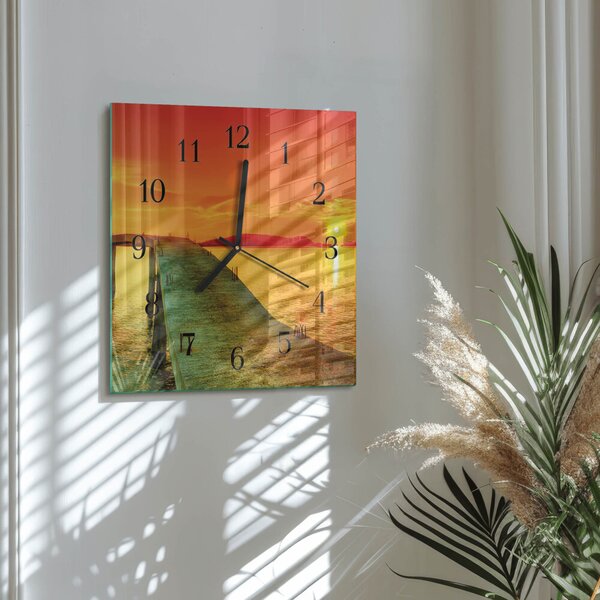 Skleněné hodiny na stěnu Most zskc-30x30-00174293