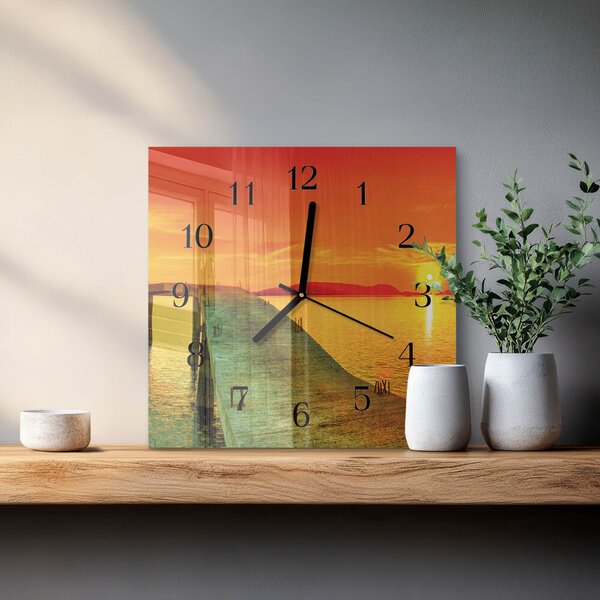 Skleněné hodiny na stěnu Most zskc-30x30-00174293