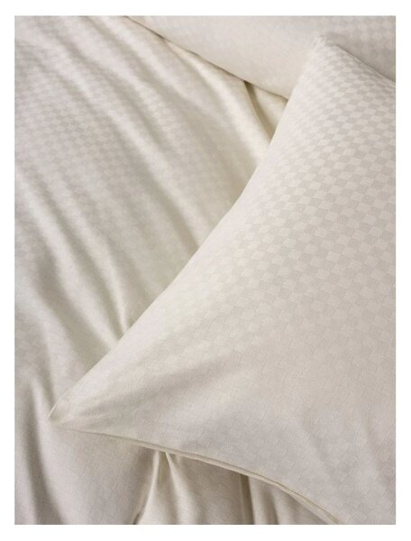 Béžové povlečení na jednolůžko z bavlny Renforcé 140x200 cm Checkered – Mila Home Luxury