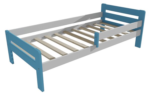 Vomaks Dětská postel se zábranou VMK002C KIDS Rozměr: 90 x 190 cm, Barva: barva modrá + bílá