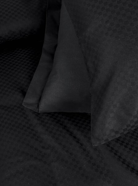 Černé povlečení na jednolůžko z bavlny Renforcé 140x200 cm Checkered – Mila Home Luxury