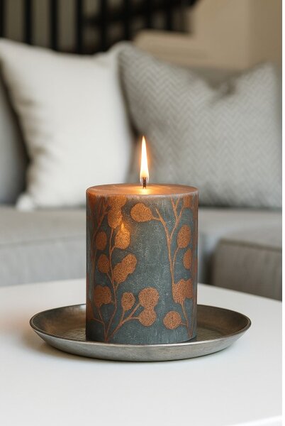Bolsius Rustic Silhouette Válec 68x80mm Eucalyptus Green svíčka