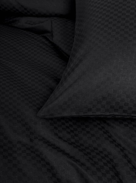 Černé povlečení na jednolůžko z bavlny Renforcé 140x200 cm Checkered – Mila Home Luxury