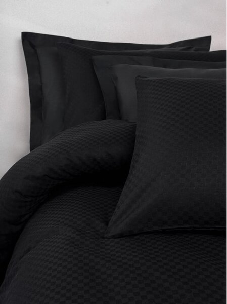Černé povlečení na jednolůžko z bavlny Renforcé 140x200 cm Checkered – Mila Home Luxury