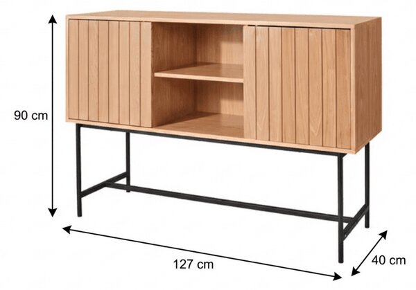 Komoda se skříňkami VALMOR 90x127 cm, dekor dub