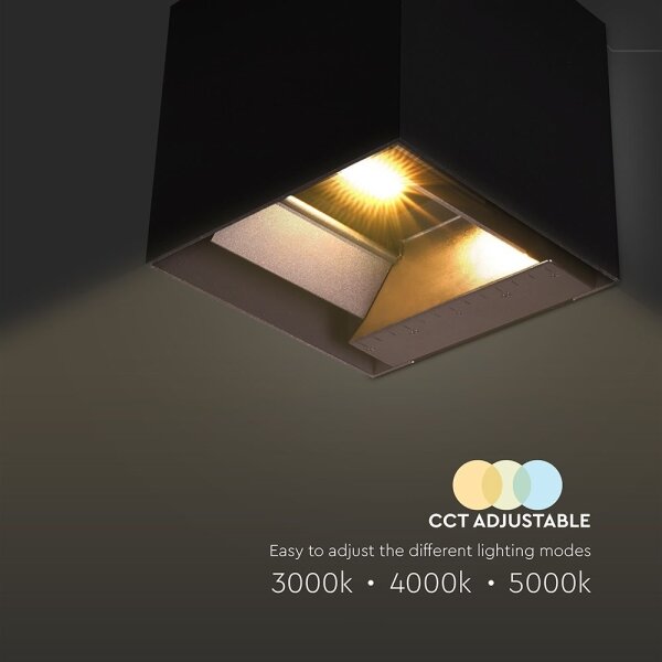 LED Solární nástěnné svítidlo se sen. LED/9W/3,7V 3000/4000/5000K IP65 černá