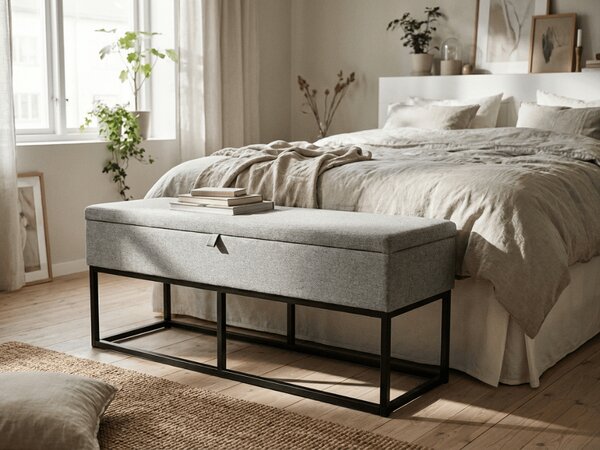 Lavice s úložným prostorem TAURO 112x48 cm, šedá