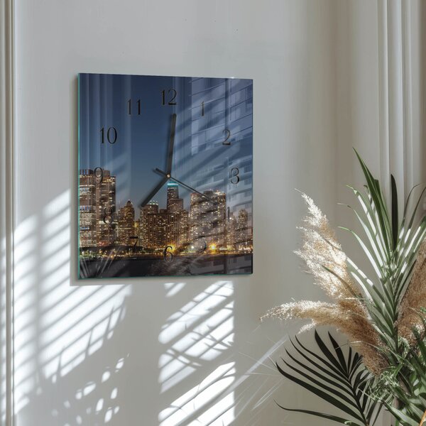 Skleněné hodiny na stěnu Horizont zskc-30x30-00174348
