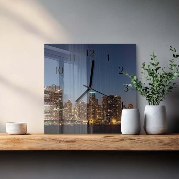 Skleněné hodiny na stěnu Horizont zskc-30x30-00174348
