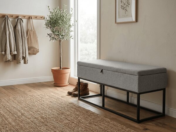 Lavice s úložným prostorem TAURO 112x48 cm, šedá