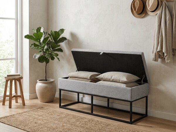 Lavice s úložným prostorem TAURO 112x48 cm, šedá