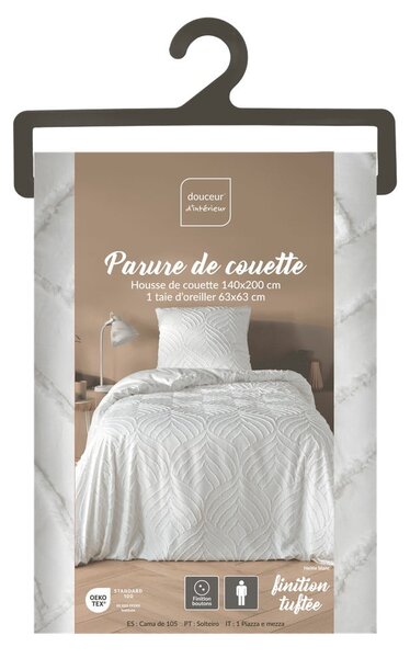 Bílé povlečení na jednolůžko z mikrovlákna 140x200 cm Heltie – douceur d'intérieur