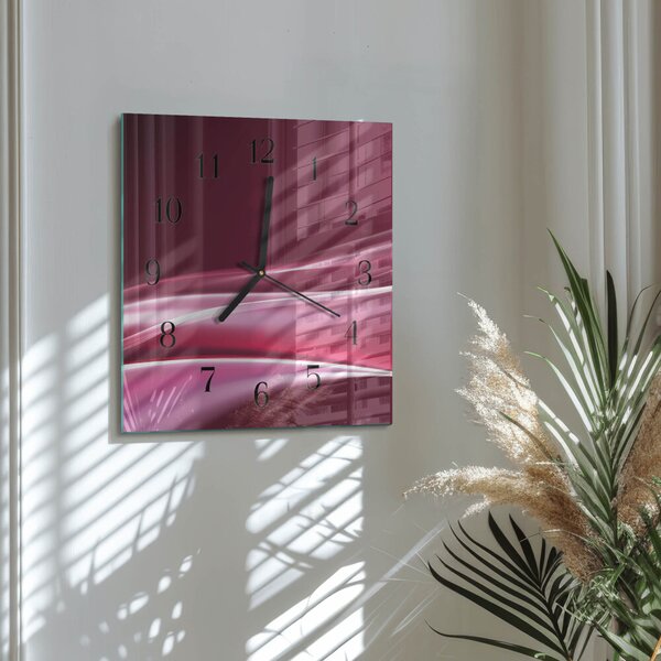 Skleněné hodiny na stěnu Abstraktní čáry zskc-30x30-00174363