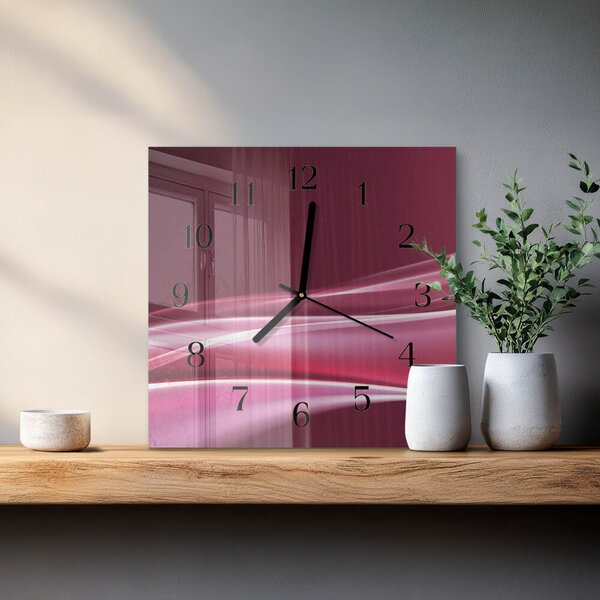 Skleněné hodiny na stěnu Abstraktní čáry zskc-30x30-00174363