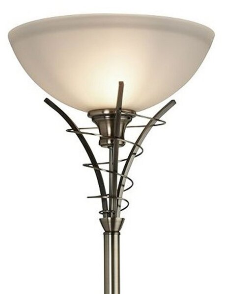 Searchlight EU5222AB Stylová stojací lampa LINEA patina, bílé sklo