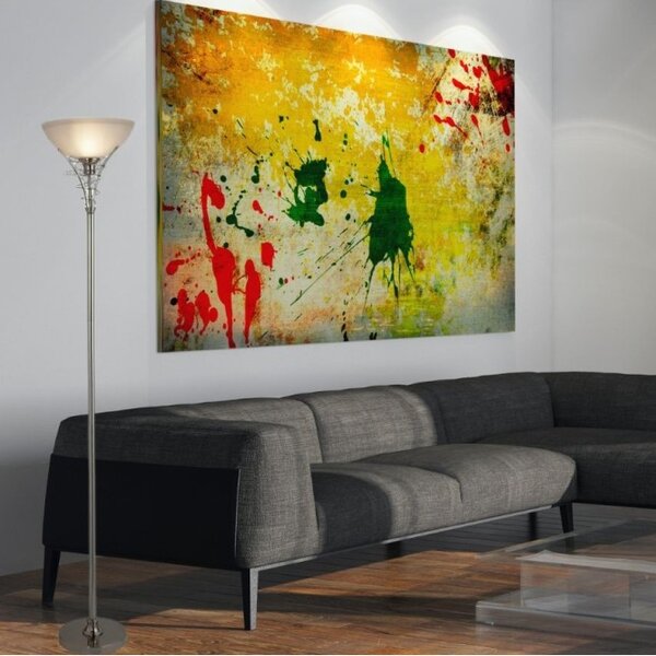 Searchlight EU5222SS Stylová stojací lampa LINEA SATIN, bílé sklo