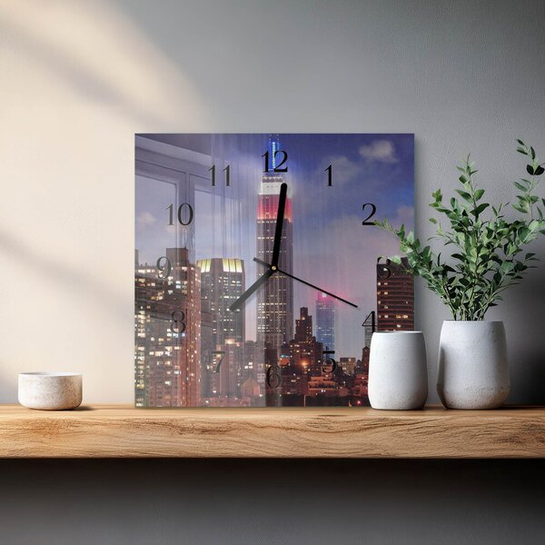 Skleněné hodiny na stěnu Horizont zskc-30x30-00174389