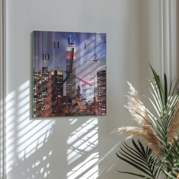 Skleněné hodiny na stěnu Horizont zskc-30x30-00174389