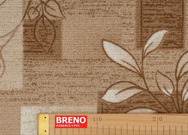 Breno Metrážový koberec AMALIA 33, šíře 400 cm, Béžová/Hnědá