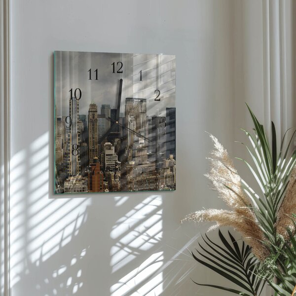 Skleněné hodiny na stěnu Horizont zskc-30x30-00174418