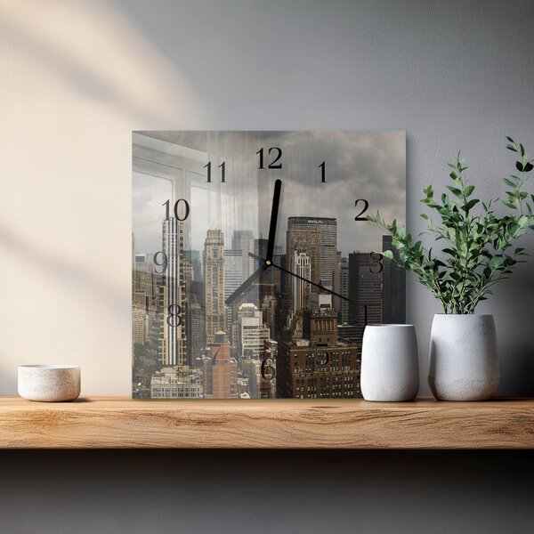 Skleněné hodiny na stěnu Horizont zskc-30x30-00174418