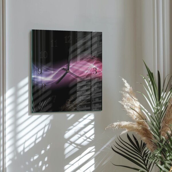 Skleněné hodiny na stěnu Abstraktní čáry zskc-30x30-00174433