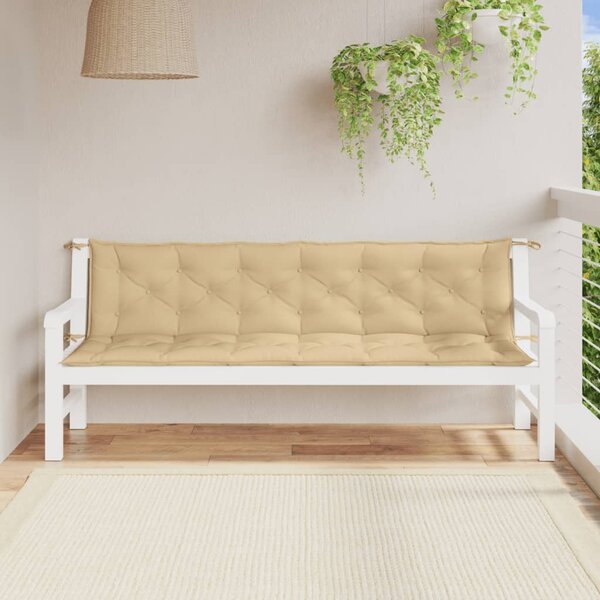 Podušky na zahradní lavici 2 ks béžová melanž 200x50x7cm textil