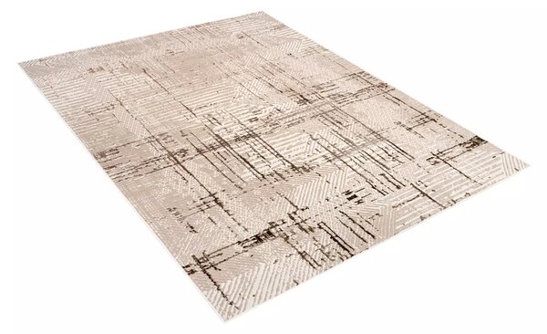 Makro Abra Moderní kusový koberec PARMA UE68A zelený krémový béžový Rozměr: 80x150 cm