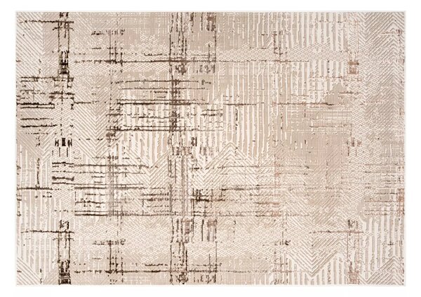 Makro Abra Moderní kusový koberec PARMA UE68A zelený krémový béžový Rozměr: 80x150 cm