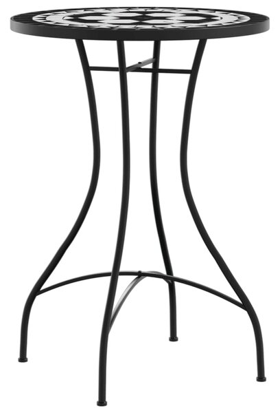 Mozaikový bistro set černý a bílý železo a keramika