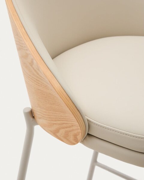 Béžová/v přírodní barvě barová židle (výška sedáku 77 cm) Eamy – Kave Home