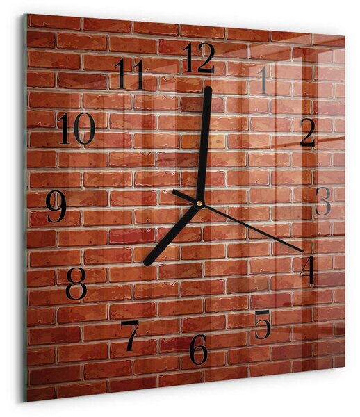 Skleněné hodiny na stěnu Cihlová zeď zskc-30x30-00174466