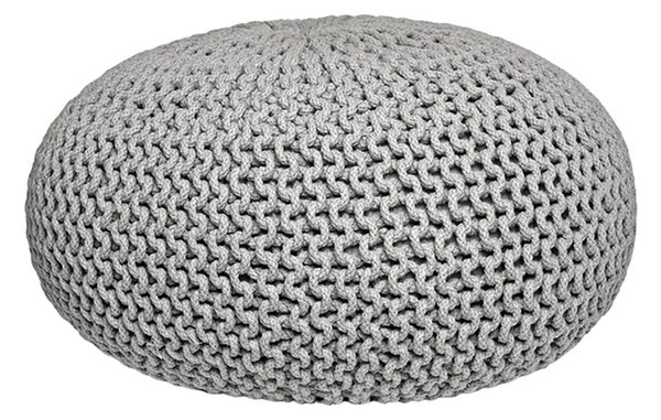 Šedý pletený puf LABEL51 Knitted XL, ⌀ 70 cm
