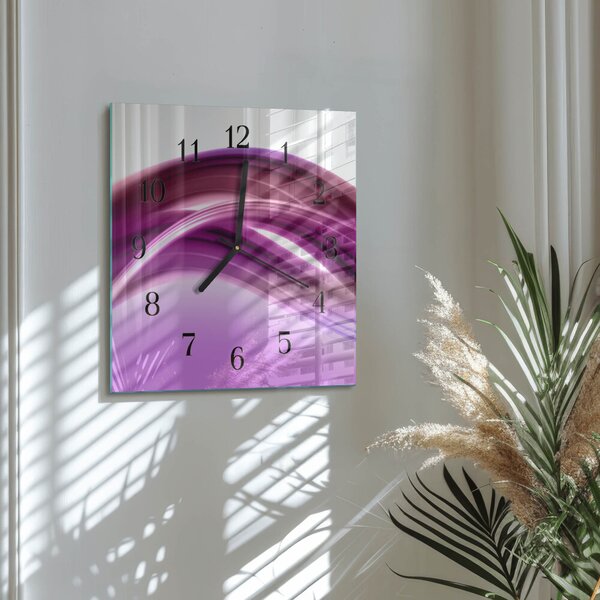 Skleněné hodiny na stěnu Abstraktní čáry zskc-30x30-00174492