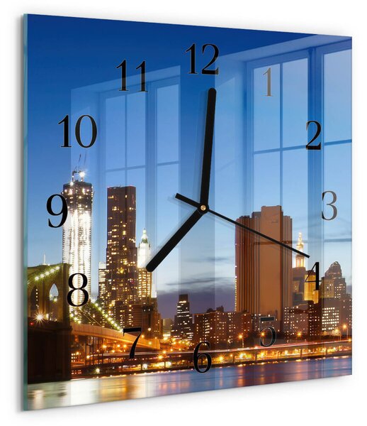 Skleněné hodiny na stěnu Horizont zskc-30x30-00174473