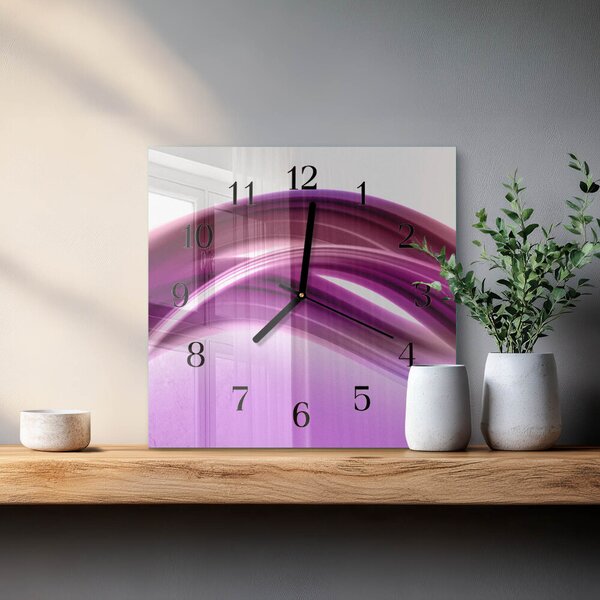 Skleněné hodiny na stěnu Abstraktní čáry zskc-30x30-00174492