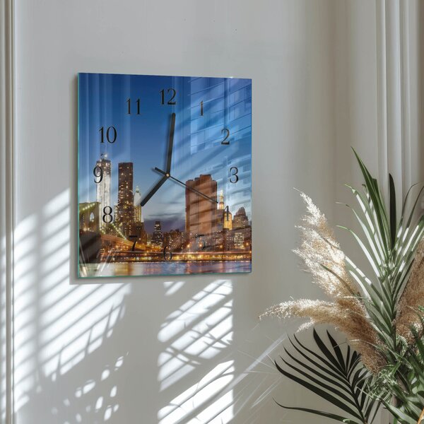 Skleněné hodiny na stěnu Horizont zskc-30x30-00174473