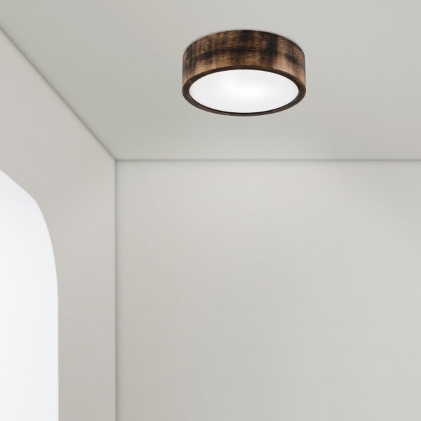 Koupelnové stropní svítidlo OAK SMOKY 2xE27/15W/230V IP54 pr. 27,5 cm dub/hnědá