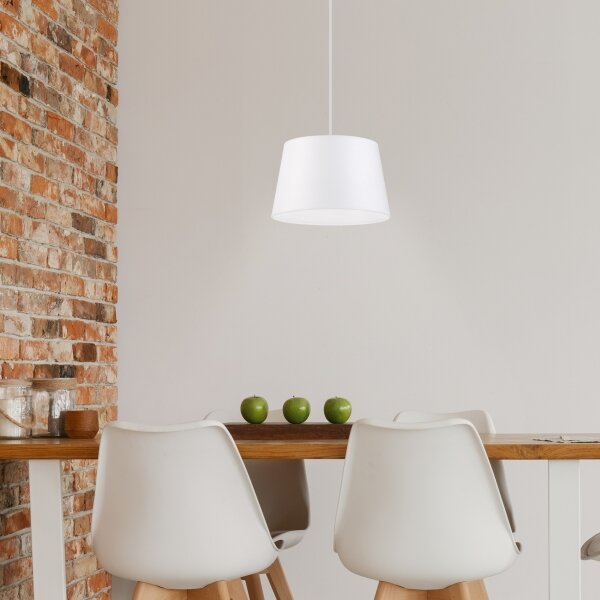 Lustr na lanku AIDA 1xE27/60W/230V pr. 25 cm dub/hnědá/bílá