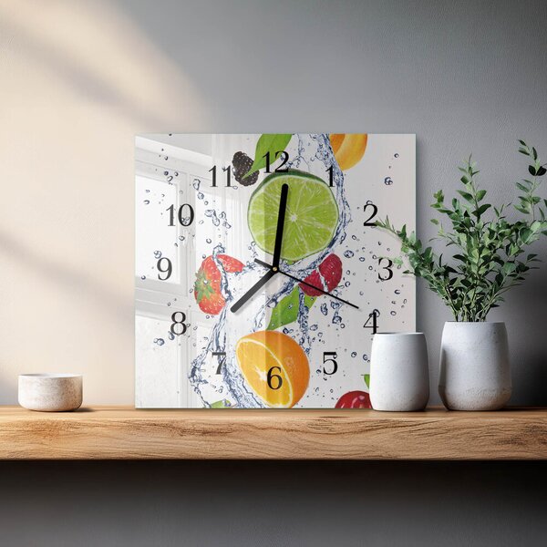 Skleněné hodiny na stěnu Ovoce Citron zskc-30x30-00174538
