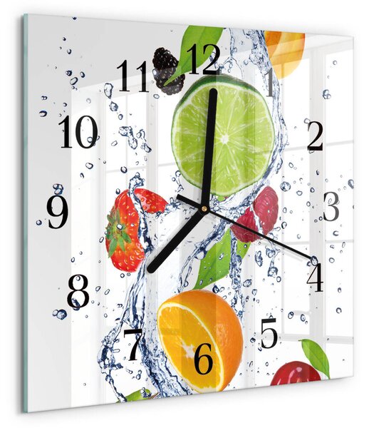 Skleněné hodiny na stěnu Ovoce Citron zskc-30x30-00174538