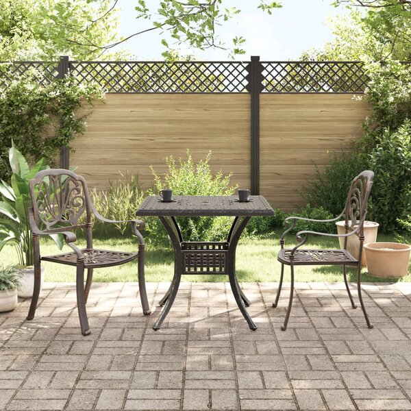 3dílný bistro set bronzový litý hliník