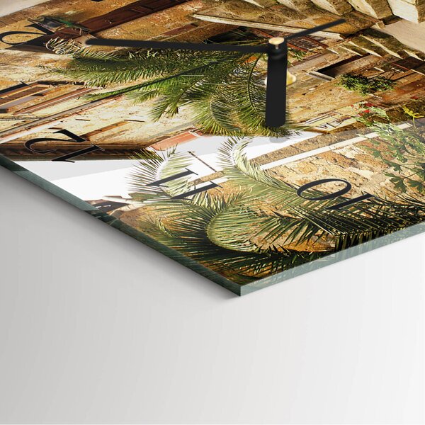 Skleněné hodiny na stěnu Avenue Palms zskc-30x30-00174539